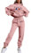 ticticlily Tuta Donna Completa Sportiva 2 pezzi Tute Sportive Fitness Jogging Casa Felpa con Cappuccio e Pantaloni Larghi Completi Sportivi Tute Invernale B Rosa L