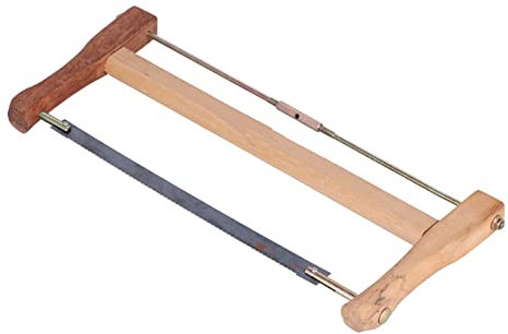 Ramsåg i Teak med Diamantdesign, Blad i Manganstål, Förtjockat Handtag, Skärverktyg för trä, för Snickare, Gör-det-själv-snickare (Liten storlek (400 mm))
