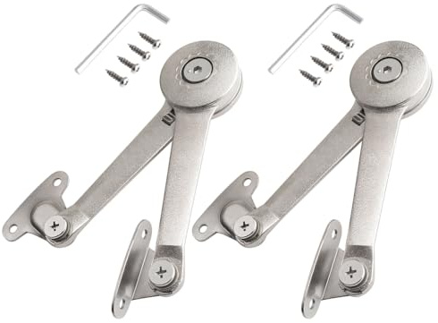Anlising Cerniere di Supporto per Coperchio, 2PCS Cerniere di Sostegno del Coperchio con Viti + Chiave a Brugola, Sollevamento Regolabile della Cerniera di Supporto, per Porta Armadio, Cassa di Legno