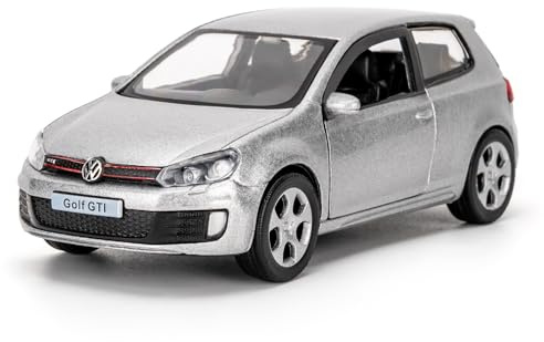 RMZ City Volkswagen Golf GTI Car Model, 1/36 Scale Casting Zinc Alloy Toy Car for Kids, Pull Back Vehicles for Toddlers Kids Boys Girls Gift (Silvery)
