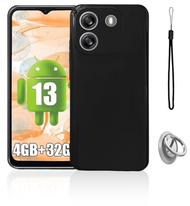 KONXISA Case Cover for Blackview Wave 6C, Phone Case with Ring Buckles and Lanyards, Premium TPU Material Protective Shell, Protective Cover with Scratch, Drop Resistant and Anti-Fingerprint, Black