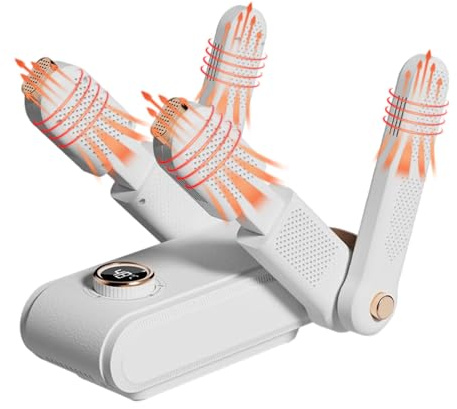 Mimoqk Séchoir à Chaussures - Chauffage avec Minuterie 3 Niveaux | Séchoirs À Bottes De Travail Pliables - Pour Saisons Pluvieuses Mois d'Hiver Voyage Salle de Sport Aventures en Plein Air Travail