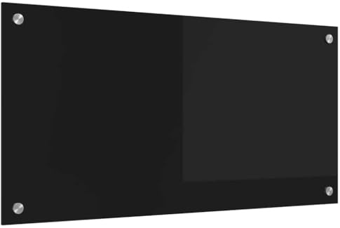 vidaXL Küchenrückwand Schwarz 80 x 40 cm Gehärtetes Glas, Moderner, stabiler Küchenoberflächen-Style: Hitzebeständige Glasrückwand für coole Upgrades und modernen Flair