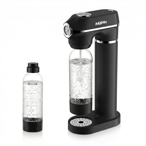 Mämo Wassersprudler Set - Kunststoff, Manometer, 2 Flaschen, Schwarz