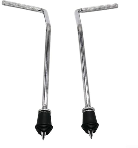 Juego de 2 patas de repuesto de metal para bombo, piezas de percusión, acero galvanizado resistente con patas antideslizantes, soporte de estabilidad mejorado para accesorios de batería