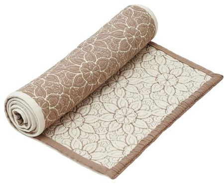 DALISA Organic Cotton Yoga Mat 24x67, Reversible & Seamless, Super Soft Sustainable Exercise Mat with Non-Slip Support