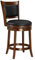 Ball & Cast Drehbarer Tresen Höhe Barhocker, Holzrahmen Küche Insel Hocker-Stuhl, 24in gepolsterte Barhocker mit Rückenlehne & Fußstütze, Cappuccino