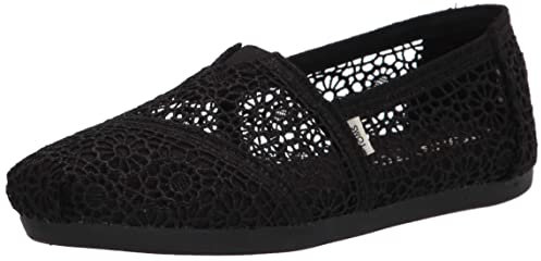 TOMS Damen Moroccan Corchet Alpargata Flache Slipper, Schwarz, 41 EU
