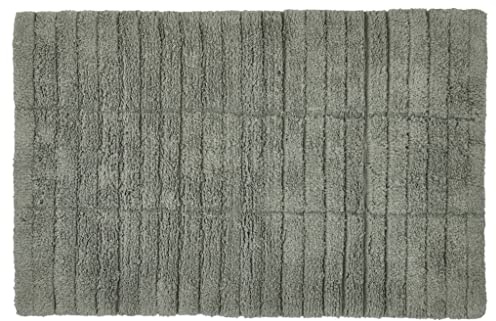 Zone Denmark Tiles Badematte, Badteppich rutschfest, Duschvorleger fürs Badezimmer aus 100% Baumwolle, Waschbar, 80 x 50 cm, Matcha Grün