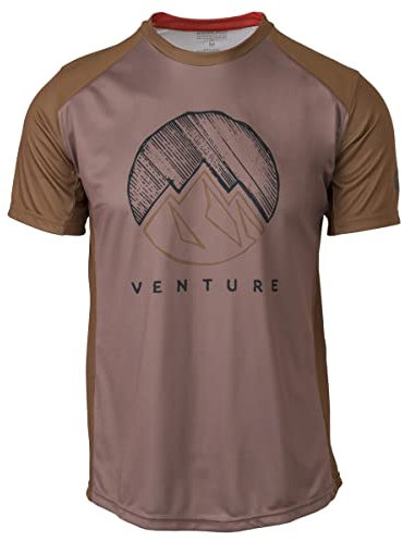 AGU Unisex-Adult Maglia MTB Venture Leather-Maniche Corte, Marrone Pelle, S