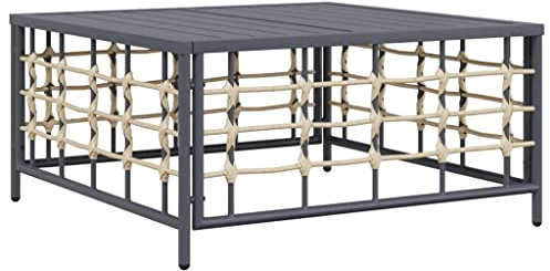 vidaXL Trädgårdsbord antracit 70x70x34 cm konstrotting