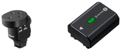Sony, Micrófono direccional ECM-M1, Compacto, 8 en 1, inalámbrico y sin batería & Paquete de baterías Recargables de la Serie Z NPFZ100.CE - Negro