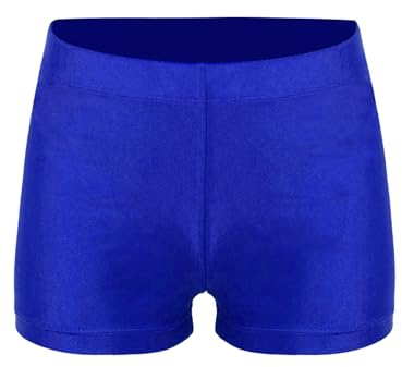 CHICTRY Kids Girls Dance Shorts Stretchy Gymnastics Costume Bottoms Tumbling Ballet Solid Color Shorts Royal Blue 11-12 Years