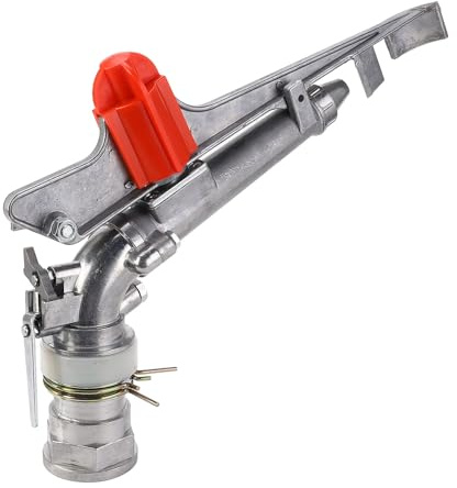 Focket Sprinkler d'irrigation Agricole de 2 Pouces, Réglable de 25 ° à 360 ° en Alliage en Aluminium Rotatif avec Une Plage de 130 Pieds pour Les Pelouses des Vergers de Fermes
