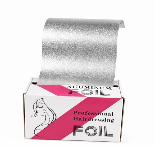 YNNHUDEEP Aluminiumfolie 100m Strähnfolie Extra Stark och Tålig, Halksäkert Frisörtillbehör för Strähnkappor, Färgning av Strån, Hårfolie för Strån