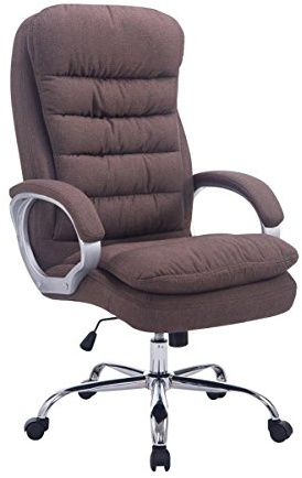 CLP Sedia Ufficio Vancouver XXL In Stoffa I Poltrona Elegante Direttore Carico Max 235 KG I Poltrona Rinforzata, Colore:marrone