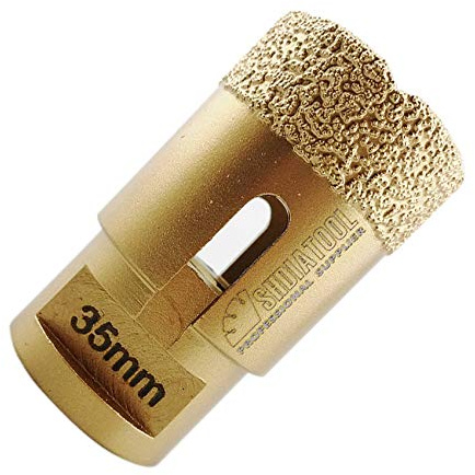 SHDIATOOL Punta per Trapano Diamantata 35mm Vacuum Brasato Foretto Diamantato con Filettatura M14 per Porcellana Piastrella Granito Marmo Taglio a Secco