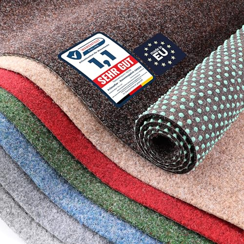 Primaflor Tapis de Gazon Green 133x300 cm Marron Gazon Artificiel extérieur 8 mm Doux & perméable, résistant UV/intempéries, Surface Plane, Dos à Picots – pour Balcon/terrasse