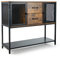 GOPLUS Industrielles Sideboard, Multifunktionaler Beistellschrank mit Schränken & Schubladen & Unterem Regal, Konsolentisch für Wohnzimmer Schlafzimmer Küche Esszimmer, Braun+Schwarz