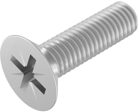 SECCARO Lot de 20 vis à tête fraisée M4 x 16 mm, en acier inoxydable V2A VA A2, DIN 965, cruciforme/PZ, filetage complet