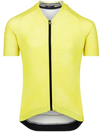 Bioracer Radtrikot Kinder Kurzarm - Op Art Lemon - Spezielle Passform für Kinder - Größe 164 | 14 Jahre – Fahrradbekleidung für Kinder