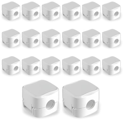 COYUN 20 pcs Clip Organizador Cables Magnética, Clips para Cables, Soportes magnéticos para Cables, Ajustable Organizador Cables Escritorio con Autoadhesivo, Apto para Cables de Carga, Cable de Audio