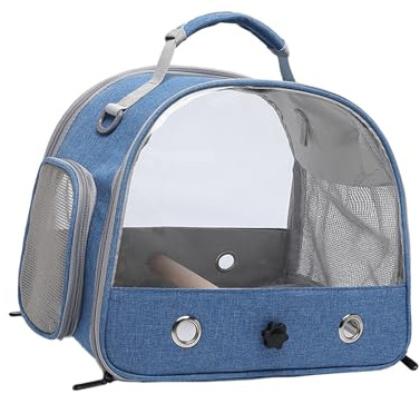 Bolsa de Portador de Aves: Jaula Transparente Transparente Transpirable, Mochila de Loros portátiles | Ventilación de Malla, diseño de Hombro con Cremallera, Caja de Transporte de Aves cómoda