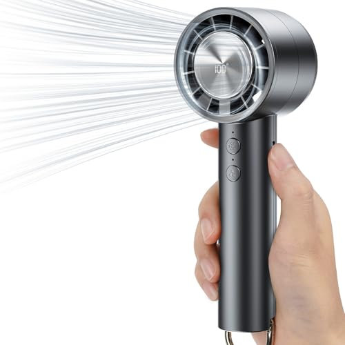 Ventilateur Portable Mini Ventilateur Portable USB Rechargeable à 5 vitesses, Mini ventilateur électrique personnel 4000mAh Power Bank Petit ventilateur silencieux pour voyage/camping/extérieur