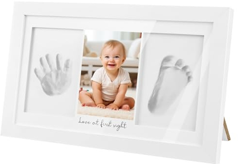 Baby Handprint and Footprint Set - Plaster Cast Hand and Foot for Newborns, Keepsake Picture Frame, Photo Frame for Newborns, Boys and Girls, First Equipment Gifts for Boys and Girls