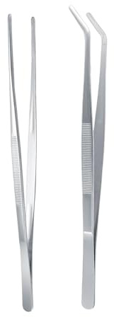 Jimkply pinzette da cucina in acciaio inox, 2 pinzette da cucina da 30 cm, per barbecue, arrosti e cucinare, pinzette da cucina per servire, pinzette per carne, pinzette lunghe per grigliare