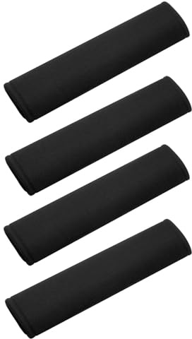 HUVZOR 4PCS Protege Ceinture Voiture,Coussinet Doux et Confortable pour Ceinture de Sécurité, Coussin Amovible Universel pour Adultes et Enfants, Accessoire Auto Voyage,Soie Glacée(Noir)