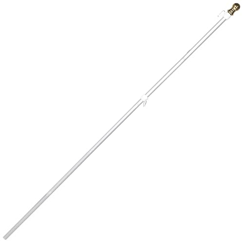 GALPADA Asta de Bandera Giratoria de Acero Inoxidable 190 Cm, Mástil de 5 Secciones Punta Dorada, Soporte para Bandera Exterior, Resistente al Viento y Uso en Jardín