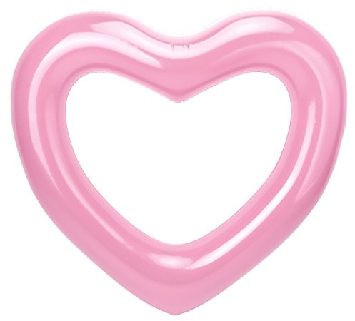MoKo Anello da nuoto a forma di cuore, 120 cm, gonfiabile, per il nuoto, per l'estate, per adulti, bambini, spiaggia, piscina, feste, colore oro rosa