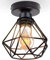 TOKIUS Plafonnier Industriel Vintage Luminaire E27 Rétro Lustre Suspension Design Métal Cage Ø160mm éclairage plafond Pour Salon Cuisine Chambre