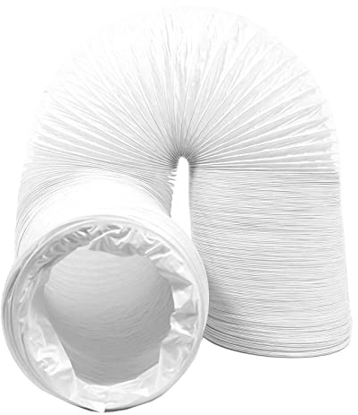 SPARES2GO Lüftungsschlauch für Klimaanlagen, PVC, extra lang, flexibel, universal, 125 mm x 10 m, Weiß