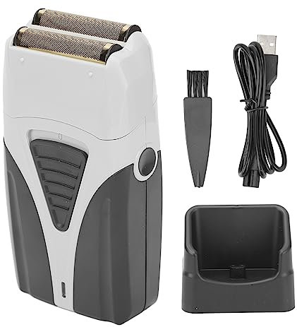 Cortapelos Eléctrico, Kit de Cortapelos Inalámbrico con Batería Recargable, Cortador de Aleación de Aluminio de Ajuste Perfecto de Red Doble, Recortador de Peluquería, Negro Y Blanco