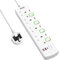 Extension Lead with USB C Slots, BEVA 4 Way Extension Socket With Individual Switches 3 USB Ports, Multiplug 1.5M Extension Cable Mountable Power Strip 13A 3250W