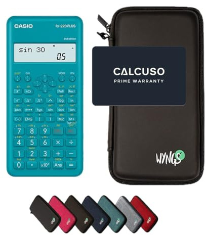 Casio fx-220 Plus 2nd Edition con Funda Protectora WYNGS Negro - Calculadora Científica - Paquete Básico