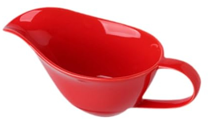 susiodeu Salsera de porcelana resistente, fácil de limpiar a mano o en el lavavajillas. Elegante salsera blanca porcelana para servir deliciosas comidas, rojo, 20 x 9 x 8 cm