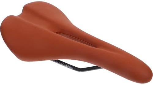 SOIMISS Selle de Vélo Creuse Imperméable en PU Marron Coussin Rembourré Haute Élasticité Siège Confortable Compatible VTT et Vélo de Route Accessoire Cyclisme Polyvalent pour Longues