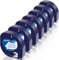 Fimax 7X 91221 Bänder kompatible für Dymo LetraTag Etikettenband, 12mm x 4m Schriftband Schwarz auf Weiß Kunststoff, für LT-100H LT-100T XR 200B XM