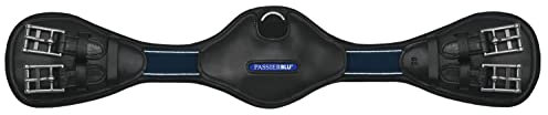 Passier Blue Wave Sattelgurt schwarz Leder mit Ellenbogenausschnitt D-Ring , Sattelgurt Länge:75cm