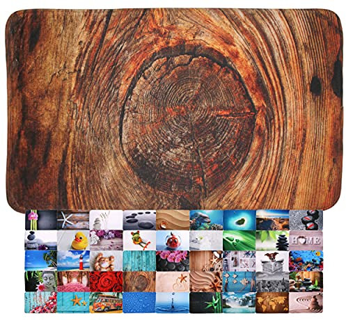 Sanilo Badteppich I viele schöne Badematten zur Auswahl I Badvorleger sehr weich und rutschfest I waschbar und schnelltrocknend (50 x 80 cm, Rustikal)