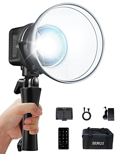 SIRUI C60 60W LED Video Licht, 5600K Dauerlicht für Fotografie, CRI 96 TLCI 98, 13000Lux@1m mit Reflektor, Ultra-Silent Studio Licht mit Bowens Mount, Reflektor, APP Steuerung