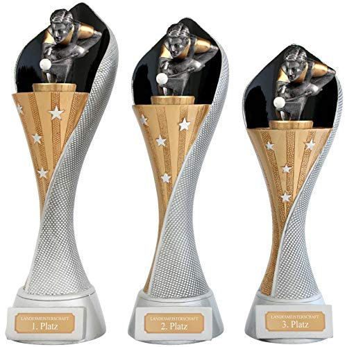 Pokal Set Billard Poolbillard Snooker Serie AUXON mit Gravur