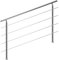 MONZANA® 160cm Handrail for Stairs | Stainless Steel | Adjustable Stair Banister | Indoor & Outdoor Use | Brushed Tubular Design | 4 Crossbars