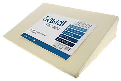Carparelli Cuscino a Cuneo per Letto Divano da Lettura Supporto ergonomico sollevagambe antireflusso Cotone 100% Made in Italy
