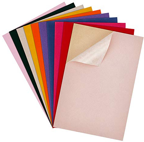 BENECREAT 20PCS Mixed Color Velvet Adhesive Back Sheet 29.5x20cm Jewelry Box Liner Fabric with Plastic Box, Durable and Water Resistant for Chrismas Art and Craft Making
