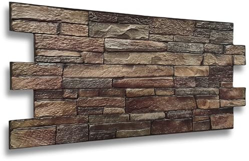 4m² 3D PVC Paneele Stein Optik 10 Stück, Wandpaneele Wandverkleidung Decke Deckenpaneele PVC-Verkleidung Wandtatto Fliesen Imitat