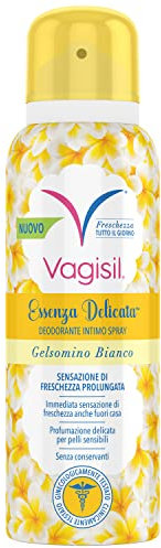 Vagisil Deodorante Intimo Spray Donna Essenza Delicata Al Gelsomino Bianco, Igiene Intima, Freschezza E Igiene Per Tutto Il Giorno, Ipoallergenico, Delicato Sulla Pelle, 125 ml